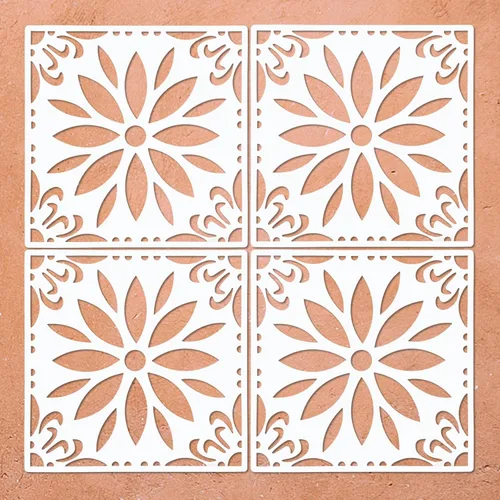 Plantillas de azulejos de piso, plantilla de piso de concreto reutilizable, plantilla de mandala, plantilla de girasol para pintar pisos, azulejos,