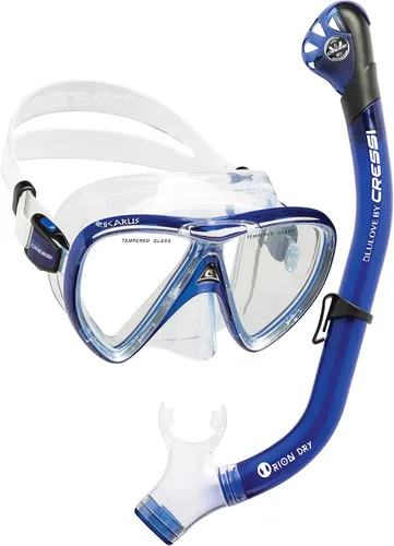 Miniatura 17 de Cressi Kit de snorkel para adultos, máscara y snorkel seco - Equipo de calidad para descubrir el mundo submarino - Ikarus & Orion Dry: Diseñado