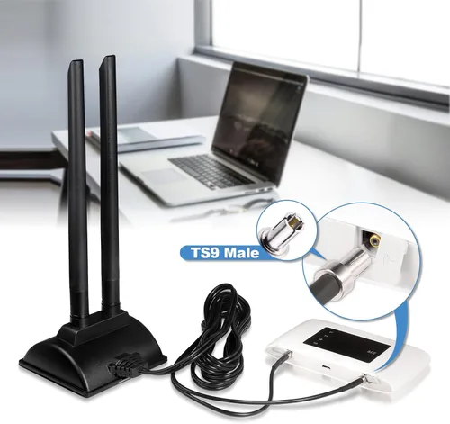 Miniatura 4 de Bingfu Antena 4G LTE 6dBi Base Magnética MIMO TS9 Antena compatible con Verizon AT&T T-Mobile Sprint 4G LTE Mobile Hotspot MiFi Router Celular Módem
