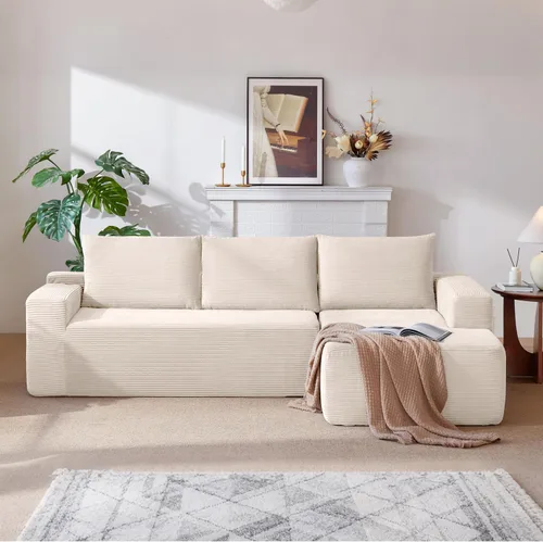 Miniatura 12 de Sofá seccional modular de 110", sofá seccional Cloud con asiento profundo, sofás tapizados sin huesos para sala de estar, sofá modular moderno