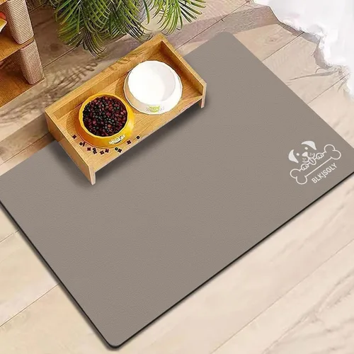 Miniatura 10 de Tapete de 12"×20" para comida de perro - Tapete absorbente para comida y agua, sin manchas, secado rápido, tapete para cuenco de gato, tapete
