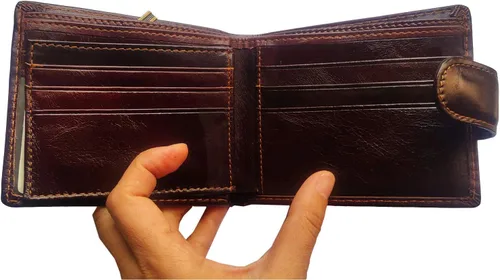 Miniatura 88 de Hombres Cool Eagle Wolf Caballo Totem Cuero Vaca Vertical Cartera Cremallera Multi-tarjeta Titular, Tótem de caballo, Minimalista