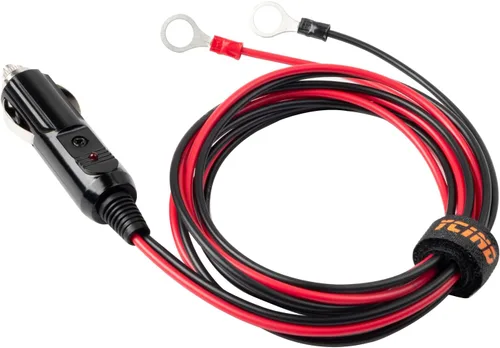 Enchufe de cigarrillos macho a macho de 16 AWG 15 A, cable de carga con luces LED (3 pies)