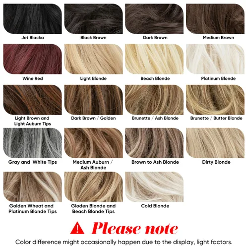 Miniatura 7 de CJL HAIR - Extensiones de cabello tipo pinza de garra para coleta baja, trenzas onduladas/rizadas, sintéticas, piezas de cabello desordenado tipo