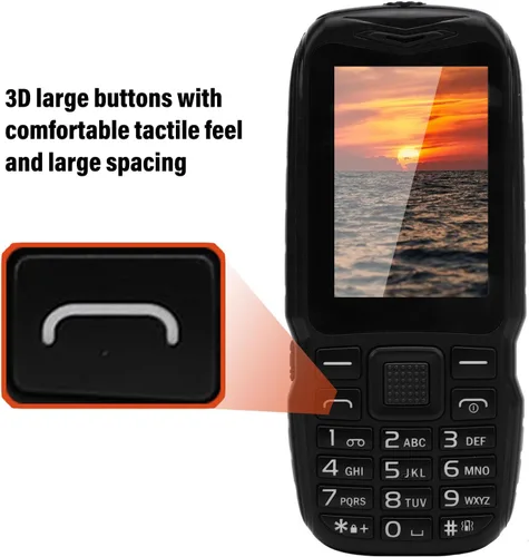 Miniatura 2 de PUSOKEI Teléfono celular para personas mayores, teléfono móvil 2G para ancianos, pantalla de 2.6 pulgadas, altavoz fuerte, batería de 3000 mAh