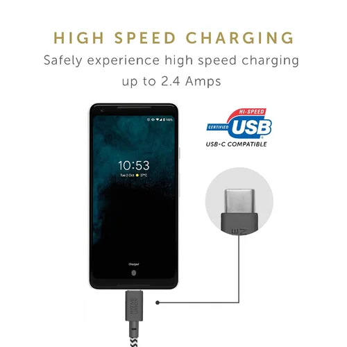Miniatura 5 de Cable Native Union Belt USB-C a USB-A - Cable de carga ultrarresistente de 4 pies con correa de cuero compatible con iPhone 16, Samsung Galaxy Z