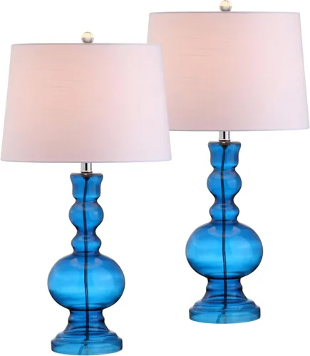 Miniatura 10 de JONATHAN Y Juego de 2 lámparas de mesa de cristal azul marino de 28.5 pulgadas para decoración de sala de estar, dormitorio, lámparas de noche