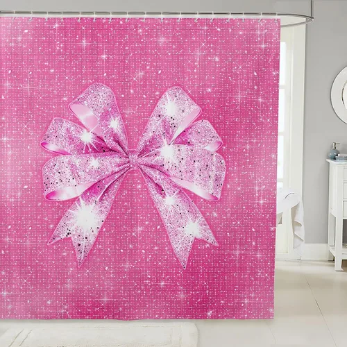 Miniatura 17 de Cortina de baño de flores de margarita para niños y niñas, cortina de ducha floral para decoración de baño, 72 x 72 pulgadas, retro, floral