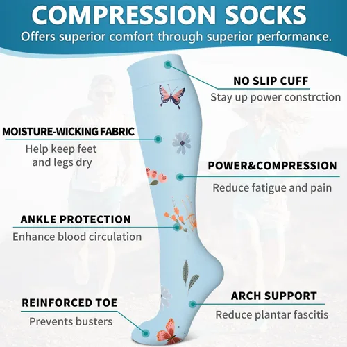 Miniatura 110 de 6 Pack Copper Compression Socks for Women and Men Circulation-Best Support for Medical, Running,Nursing,Athletic