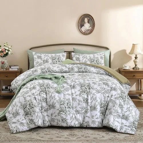 Miniatura 18 de JANZAA Juego de edredón tamaño Individual, juego de cama beige con estampado de leopardo, ropa de cama elegante y con estilo con estampado de animal