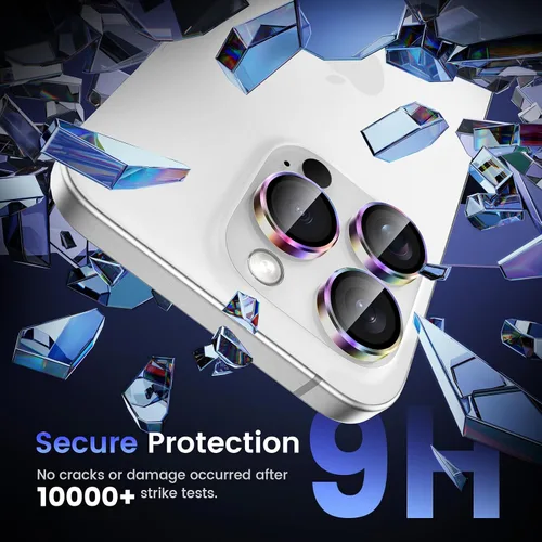Miniatura 5 de Tensea Protector de lente de cámara compatible con iPhone 17 Pro Max/17 Pro/15 Pro Max/15 Pro/16 Pro Max/16 Pro/14 Pro Max/14 Pro, cubierta de metal