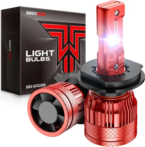 Miniatura 16 de Torchbeam Bombilla T6S 9005/HB3, 1000% de alto brillo, 6500K blanco frío 9005 bombillas Powersport con ventilador de enfriamiento, luces antiniebla