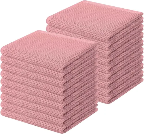 Miniatura 119 de Homaxy Paños de cocina de 100% algodón con tejido de gofre, ultra suaves, absorbentes, de secado rápido, 12 x 12 pulgadas, paquete de 6, amarillo