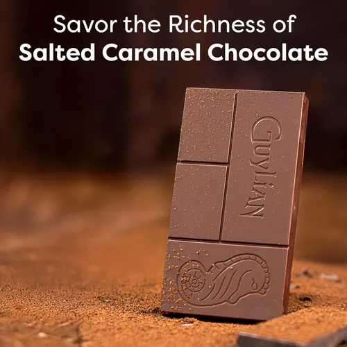 Miniatura 3 de GuyLian - Barra de caramelo salado de chocolate con leche prémium de 3.53 onzas, tableta de chocolate gourmet belga, dulce y salado para mujeres
