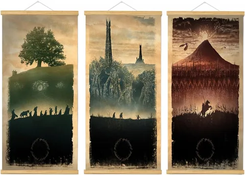 Miniatura 16 de Meksular Impresiones artísticas de pared de paisaje de la Tierra Media, pintura en lienzo, carteles de fantasía, imágenes de pared, para regalo
