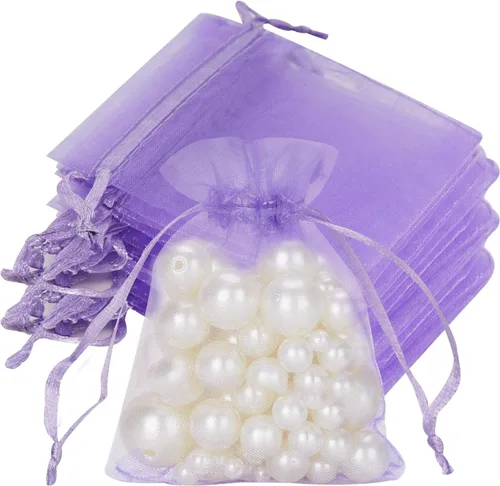 Miniatura 8 de joycraft 50 bolsas de organza amarillo limón – 2.7 x 3.5 pulgadas, bolsa de malla transparente para joyas, pequeña bolsa de favor de fiesta