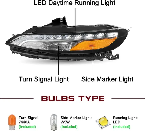 Miniatura 2 de JSBOYAT Compatible con 2014-2018 Jeep Cherokee Luz LED DRL de estacionamiento Señal de giro estilo OE Faros LED DRL cromados para parachoques Señal