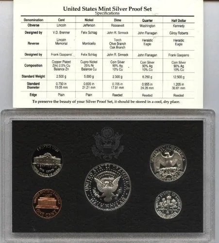 Miniatura 3 de Set de prueba de plata 1997 con certificado de autenticidad - Cinco monedas