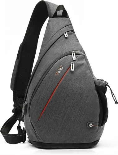 Miniatura 8 de TUDEQU Sling backpack, 8 Pockets Sling Bag Crossbody, 19L Large Sling Bag for Men Travel Crossbody Backpack Hiking Outdoor Azul Negro