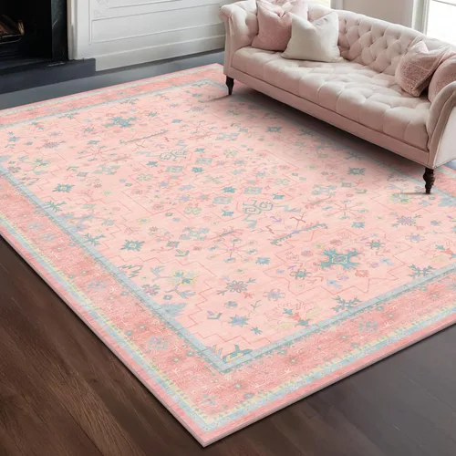 Miniatura 62 de Alfombra Boho Negra para Sala de Estar - Alfombra de Área Lavable de 10x14 Pies, Alfombras de Comedor para Debajo de la Mesa, Alfombra Suave de Pelo