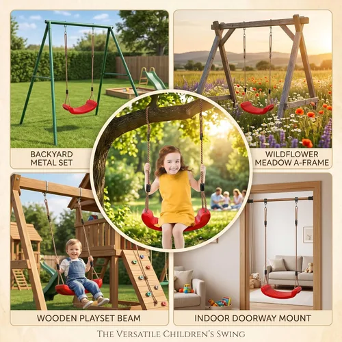 Miniatura 3 de WUWEOT Asiento de columpio para árbol, asiento de columpio para niños al aire libre, asiento colgante de plástico para árbol de 220 libras