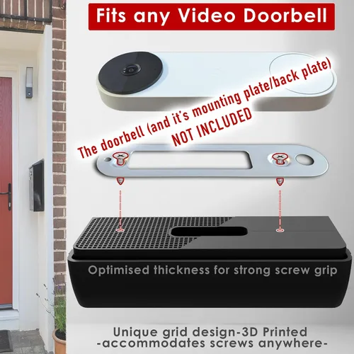 Miniatura 6 de Soporte de ángulo ajustable para timbre de puerta de 25 a 55 grados sin taladro, compatible con todas las baterías de timbre de video Nest