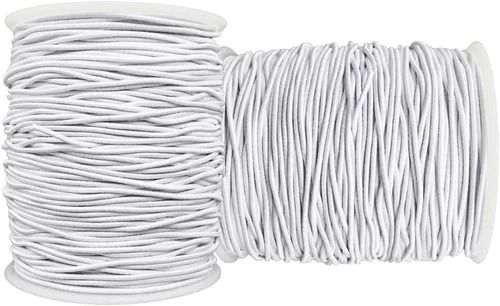 Miniatura 9 de Cuerda elástica para pulseras, 4 rollos de 1 mm de cuerda elástica resistente para hacer joyas, collares, abalorios (2 negras + 2 blancas)