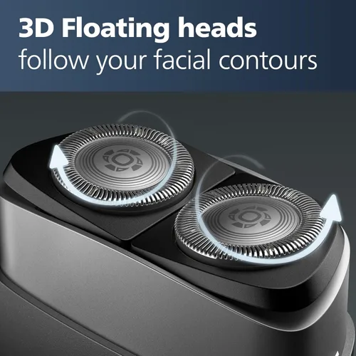 Miniatura 8 de Philips Norelco Afeitadora portátil, afeitadora eléctrica húmeda y seca para llevar, sistema de cuchillas ComfortCut, cabezales flotantes 3D, diseño