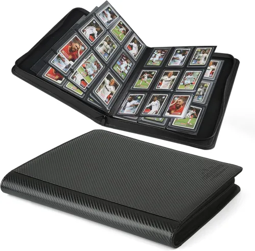 Miniatura 19 de Carpeta Toploader rígida, fundas rígidas con 9 bolsillos para 288 tarjetas. Carpeta de tarjetas con fundas para rígidas "3 × 4", tarjetero (negro)