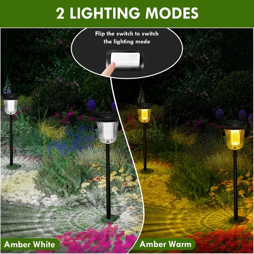 Miniatura 2 de Luces solares para caminos al aire libre, luces solares para exteriores, impermeables, IP65, 200 lúmenes, luces solares de encendido/apagado