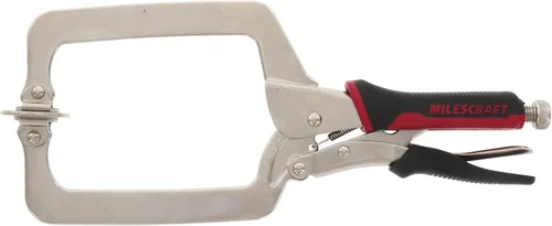Milescraft 4002 - Abrazadera facial de 6 pulgadas de alta calidad, resistente, con bloqueo, abrazadera en C con almohadillas giratorias ajustables,