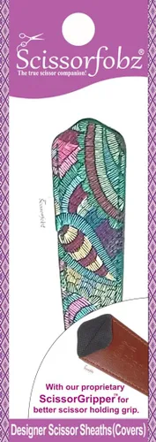 Miniatura 100 de Fundas protectoras para tijeras de diseñador, 4 unidades, tamaño surtido, diseño floral victoriano azul #4-304 Jardín floral victoriano azul