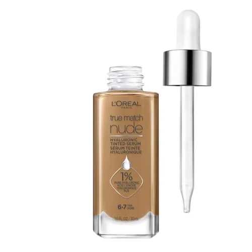 Miniatura 20 de L'Oreal Paris True Match Nude Hyaluronic Tinted Serum Foundation con 1% de ácido hialurónico, mediano 4-5, 1 onza líquida Medium 36-38