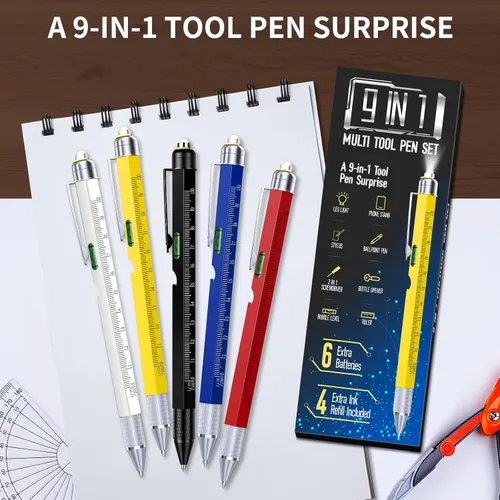 Miniatura 7 de Regalos de bolígrafos para hombres y mujeres, Huhoo gadgets geniales herramientas bolígrafo multi tecnología para hombres, regalos personalizados