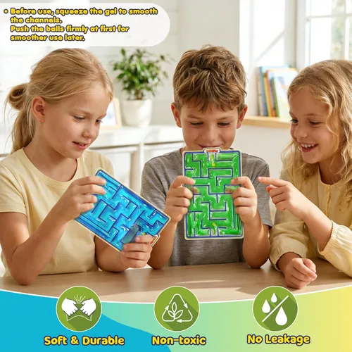 Miniatura 5 de Demilong Juguetes Sensoriales Fidget Marble Maze – Artículos Sensoriales Rellenos de Gel para Niños y Adolescentes con Autismo Juguetes Táctiles