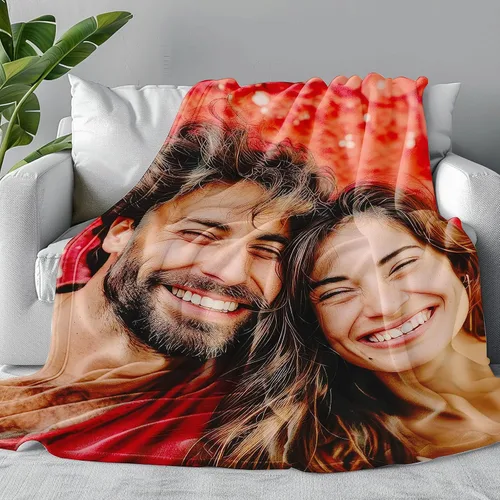 Manta personalizada con imagen, manta personalizada con texto de fotos, manta de fotos personalizada para mamá, papá, hermana, amigos, para 1 Foto