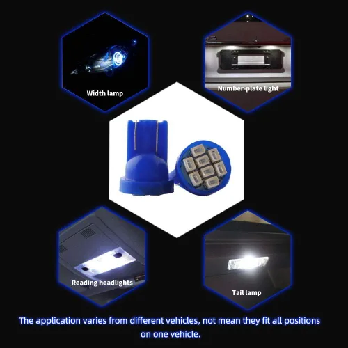 Miniatura 6 de Grandview Super brillante 80 lúmenes T10 cuña 194 168 2825 175 192 W5W azul alta potencia 1206 10-SMD luces LED bombilla placa interior mapa cúpula