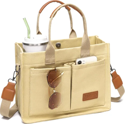 Miniatura 17 de Bolso de lona para mujer, bolsos cruzados para mujer, bolsos de trabajo para computadora portátil, bolso grande de mano para enfermera o profesora