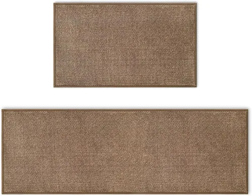 Artoid Mode Juego de 2 alfombras y tapetes de cocina lavables, de goma antideslizante, absorbentes, para el frente del fregadero, 17 x 29 y 17 x 47