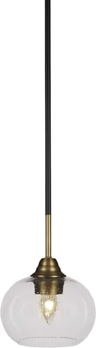 Miniatura 204 de Toltec Lighting Paramount - Mini colgante de 1 luz en acabado negro mate con cristal de arte perla de 7 pulgadas y estilo negro