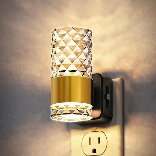 Miniatura 20 de DORESshop Luz nocturna LED, luces nocturnas giratorias que se enchufan a la pared con sensor de luz automática de 3000 K luz nocturna con brillo