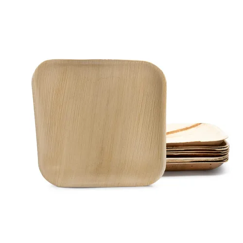 Miniatura 2 de Platos cuadrados de 9 pulgadas; biodegradables; platos para bodas, fiestas y eventos, paquete de 8 de 25 platos, 200 platos