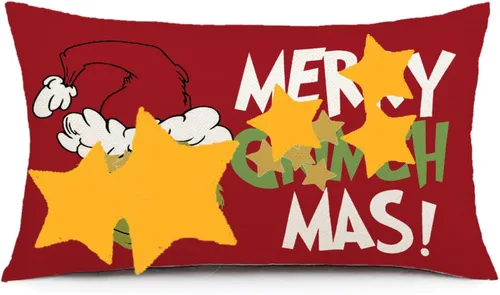 Miniatura 9 de AOFANGGO Funda de almohada de Navidad de 12 x 20 pulgadas, decoración navideña, funda de cojín rectangular para cama, silla, sofá