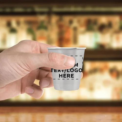 Miniatura 7 de Vasos de chupito de metal personalizados de 2.5 onzas, juego de 100, paquete personalizado a granel, ideal para bodas, cumpleaños, fiestas, acero