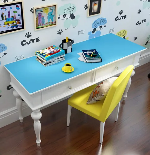 Miniatura 5 de FunStick Papel tapiz azul claro para despegar y pegar, papel adhesivo azul cielo para armarios, escritorio, paredes de aula, papel tapiz