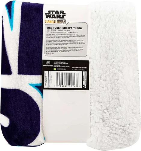 Miniatura 5 de Northwest Star Wars - The Mandalorian - Manta Sherpa con tacto de seda, 40 x 50 pulgadas, Snack is The Way