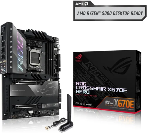 Miniatura 7 de ASUS ROG Crosshair X670E Hero AMD X670 AM5 Ryzen™ Desktop 9000 8000 y 7000 ATX Motherboard, 18 + 2 etapas de potencia, PCIe® 5.0, DDR5, 5X ranuras