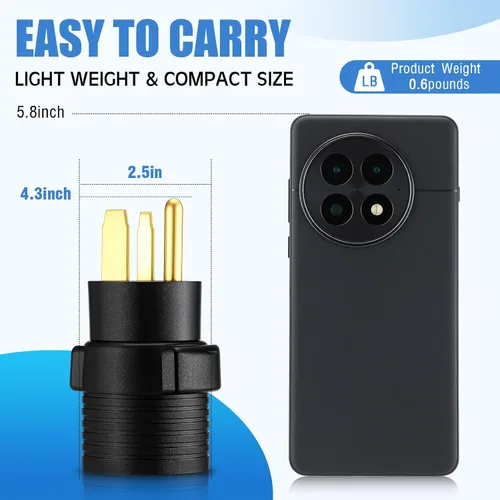 Miniatura 5 de Kanayu Adaptador de Secadora de 30 Amperios Compatible con Nema 6-50p a 10-30r Adaptador de Enchufe Macho de 3 Clavijas a Receptáculo Hembra de 3