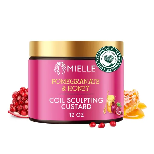 Mielle Organics Crema para rizos de granada y miel - Crema capilar definitoria de rizos y bucles para cabello tipo 4 - Hidrata, controla el