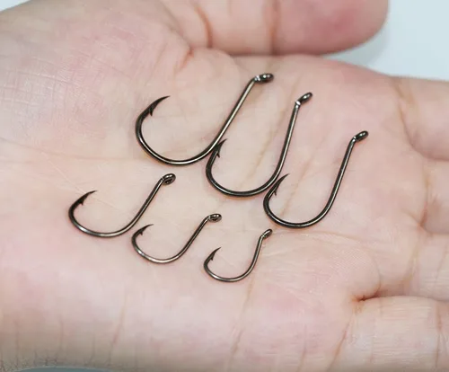Miniatura 7 de 100 anzuelos de pesca con pico de pulpo, ganchos de pesca deportivos con diseño de ranas, de acero de alto carbono, 6 tamaños